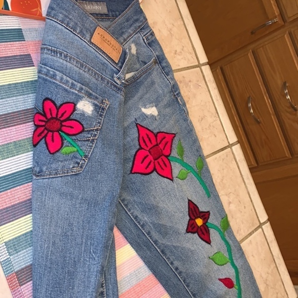 Aeropostal hand embroidered pants